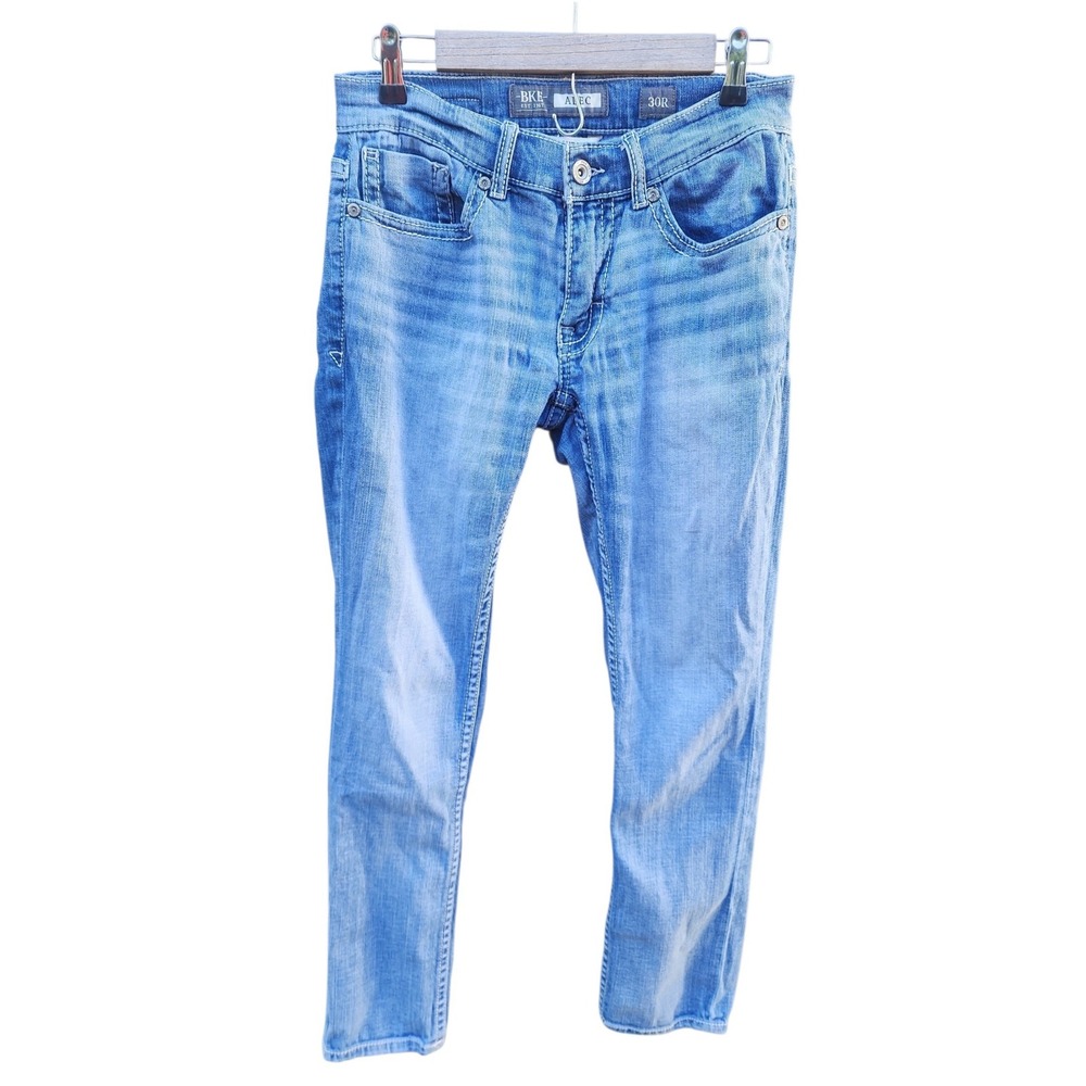 BKE Alec Straight Leg Jeans Mens 30R‎ Medium Wash Blue Denim Stretch 30x29